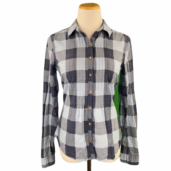 Abercrombie Blue Checked Button Down Shirt